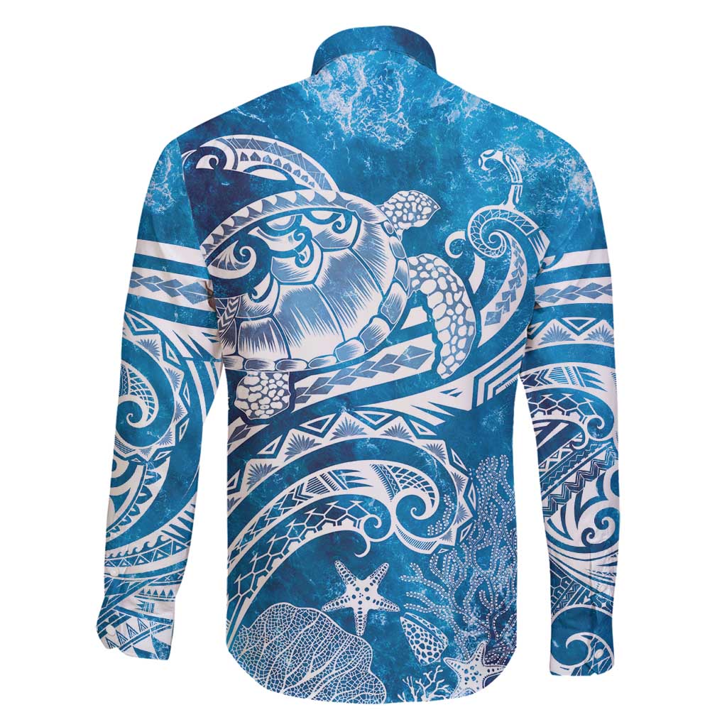 World Ocean Day Polynesian Pattern Family Matching Puletasi and Hawaiian Shirt Crystal Waves