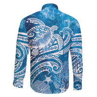 World Ocean Day Polynesian Pattern Family Matching Puletasi and Hawaiian Shirt Crystal Waves
