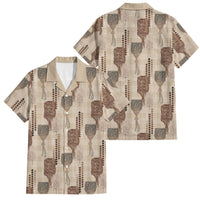 Aloha Hawaii Vintage Kahili Pa'a Lima Family Matching Tank Maxi Dress and Hawaiian Shirt Palaka Print Cozy Beige