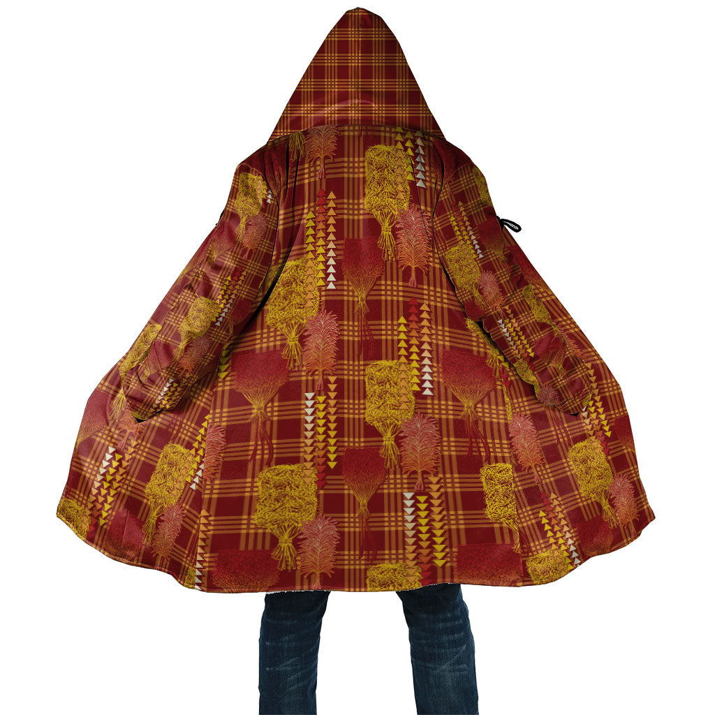 Aloha Hawaii Vintage Kahili Pa'a Lima Cloak Palaka Print Hilo Royal Red-Yellow LT7 Unisex Red - Polynesian Pride