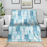 Aloha Hawaii Vintage Kahili Pa'a Lima Blanket Palaka Print Oceanic Turquoise