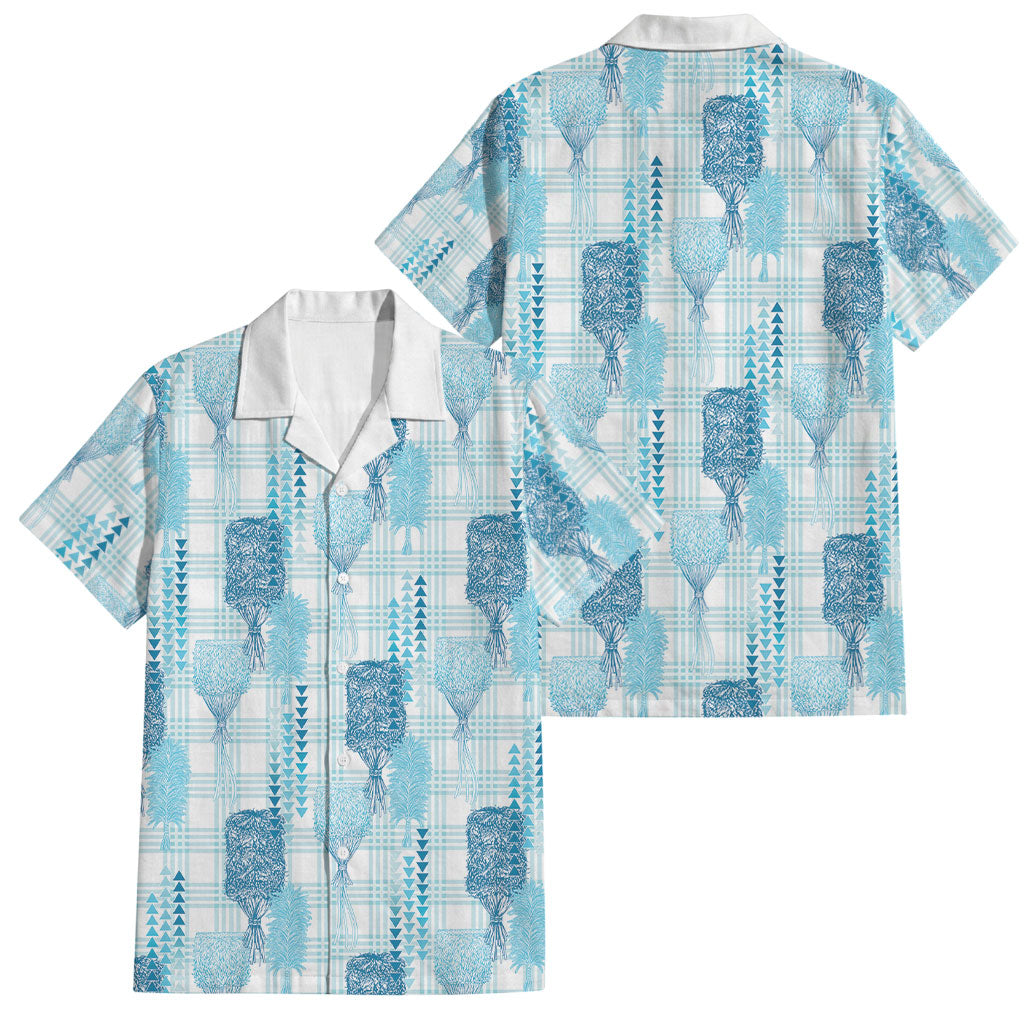 Aloha Hawaii Vintage Kahili Pa'a Lima Family Matching Long Sleeve Bodycon Dress and Hawaiian Shirt Palaka Print Oceanic Turquoise