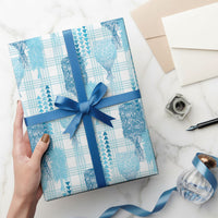 Aloha Hawaii Vintage Kahili Pa'a Lima Wrapping Paper Palaka Print Oceanic Turquoise
