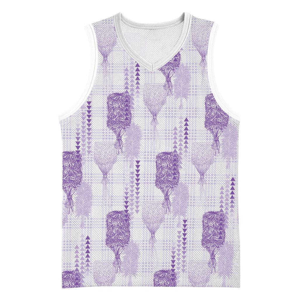Aloha Hawaii Vintage Kahili Pa'a Lima Basketball Jersey Palaka Print Pastel Lavender LT7 Unisex Lavender - Polynesian Pride