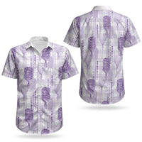 Aloha Hawaii Vintage Kahili Pa'a Lima Couples Matching Tank Maxi Dress and Hawaiian Shirt Palaka Print Pastel Lavender