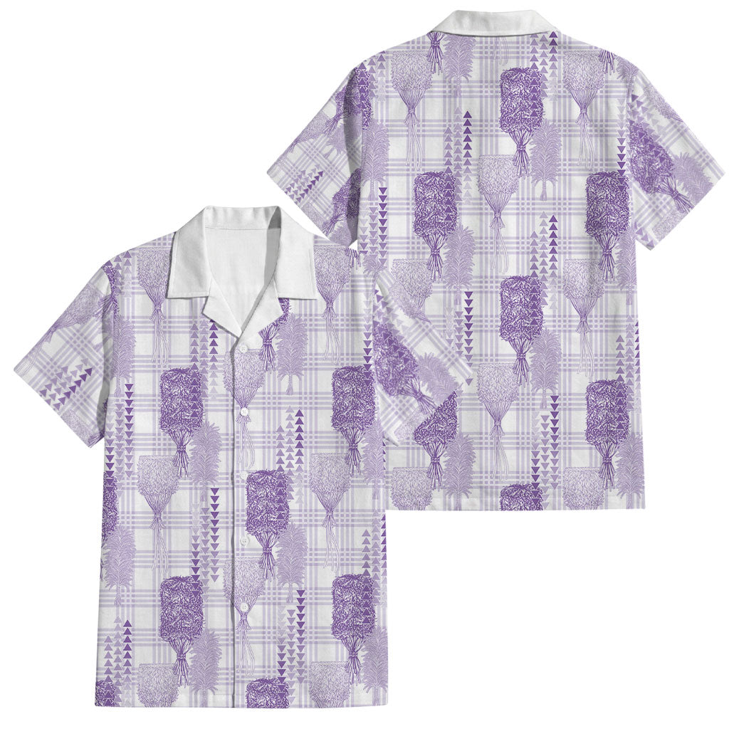 Aloha Hawaii Vintage Kahili Pa'a Lima Family Matching Long Sleeve Bodycon Dress and Hawaiian Shirt Palaka Print Pastel Lavender