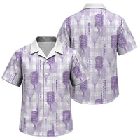 Aloha Hawaii Vintage Kahili Pa'a Lima Family Matching Off Shoulder Short Dress and Hawaiian Shirt Palaka Print Pastel Lavender