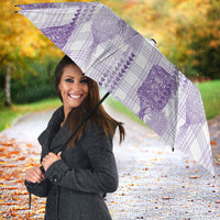 Aloha Hawaii Vintage Kahili Pa'a Lima Umbrella Palaka Print Pastel Lavender