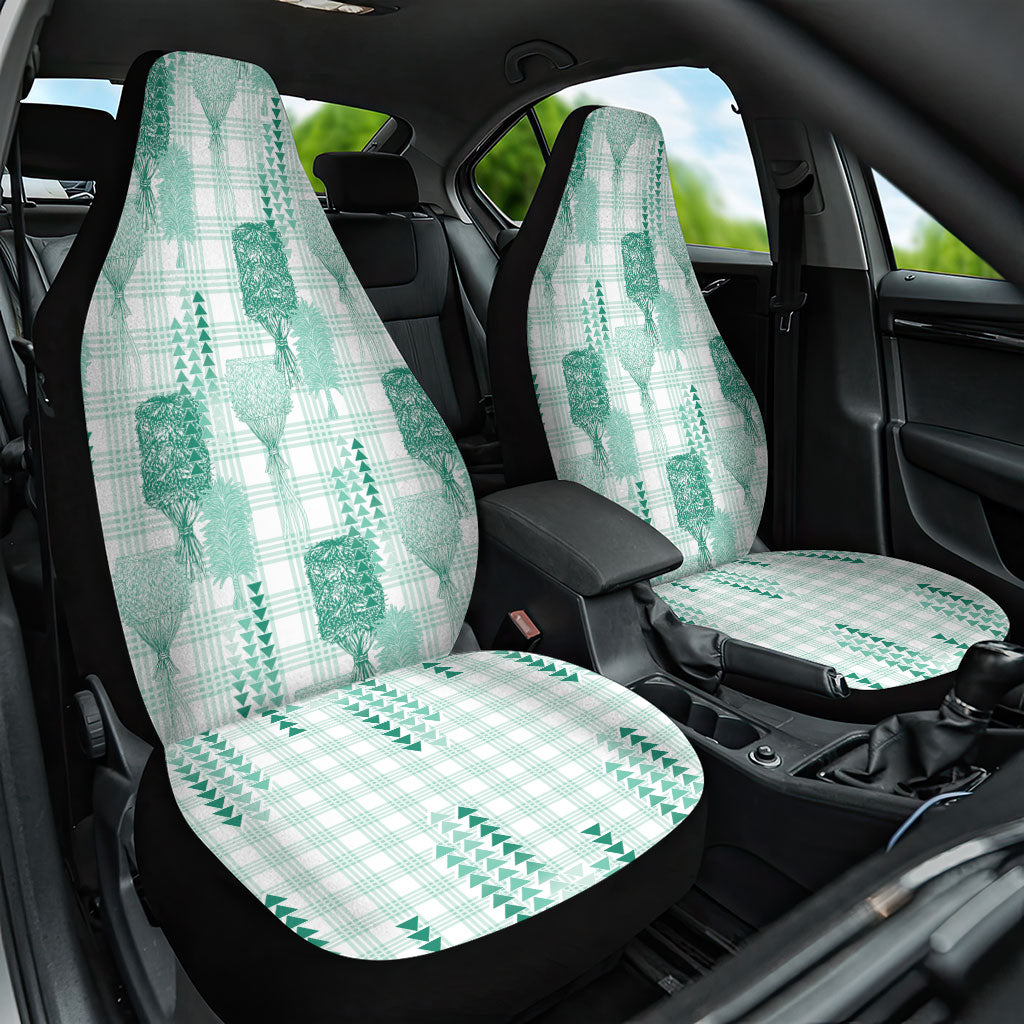 Aloha Hawaii Vintage Kahili Pa'a Lima Car Seat Cover Palaka Print Mossy Teal LT7 One Size Mossy Teal - Polynesian Pride