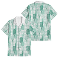 Aloha Hawaii Vintage Kahili Pa'a Lima Family Matching Long Sleeve Bodycon Dress and Hawaiian Shirt Palaka Print Mossy Teal