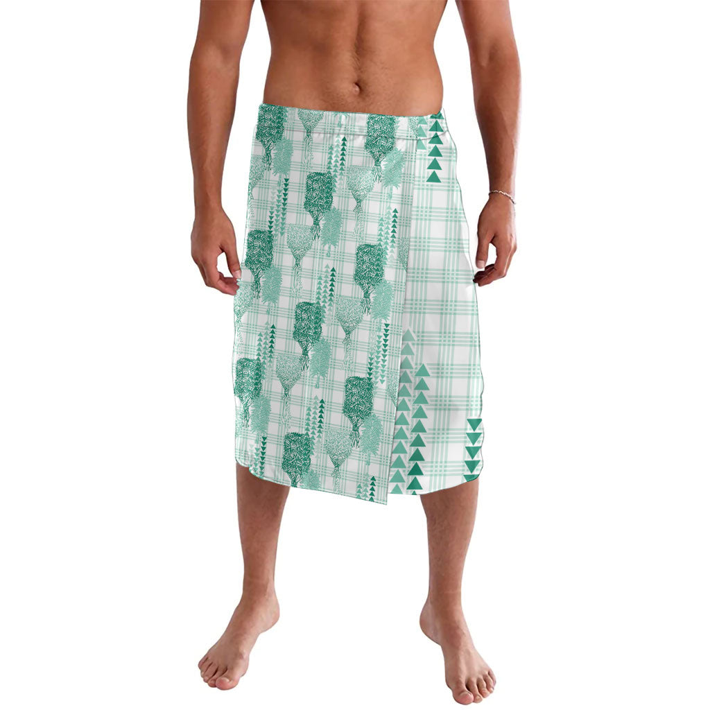 Aloha Hawaii Vintage Kahili Pa'a Lima Lavalava Palaka Print Mossy Teal LT7 Mossy Teal - Polynesian Pride