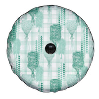 Aloha Hawaii Vintage Kahili Pa'a Lima Spare Tire Cover Palaka Print Mossy Teal
