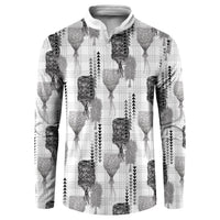 Aloha Hawaii Vintage Kahili Pa'a Lima Button Sweatshirt Palaka Print Hinahina