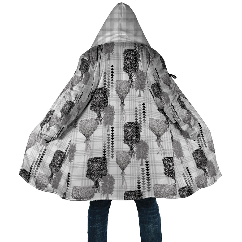 Aloha Hawaii Vintage Kahili Pa'a Lima Cloak Palaka Print Hinahina LT7 Unisex Gray - Polynesian Pride