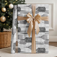Aloha Hawaii Vintage Kahili Pa'a Lima Wrapping Paper Palaka Print Hinahina