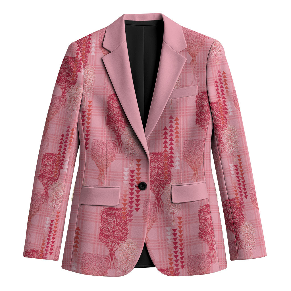 Aloha Hawaii Vintage Kahili Pa'a Lima Blazer Palaka Print Berry Pink LT7 Unisex Pink - Polynesian Pride