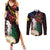 New Caledonia Kanaky Personalized Couples Matching Summer Maxi Dress and Long Sleeve Button Shirt Kagu Bird Emblem - Polynesian Pride
