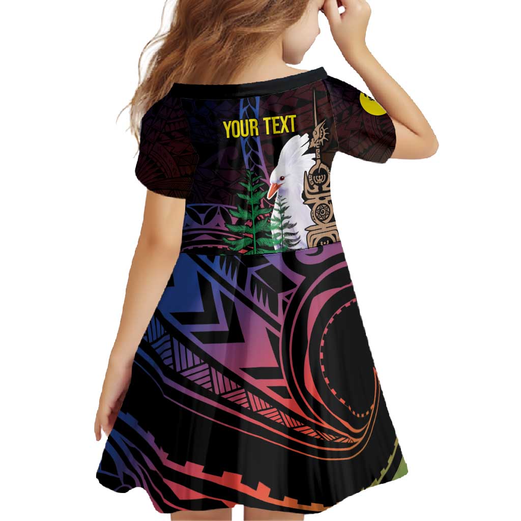 New Caledonia Kanaky Personalized Family Matching Short Sleeve Bodycon Dress and Hawaiian Shirt Kagu Bird Emblem LT7 - Polynesian Pride