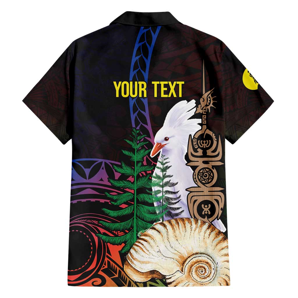 New Caledonia Kanaky Personalized Family Matching Short Sleeve Bodycon Dress and Hawaiian Shirt Kagu Bird Emblem LT7 - Polynesian Pride