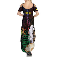 New Caledonia Kanaky Personalized Family Matching Summer Maxi Dress and Hawaiian Shirt Kagu Bird Emblem LT7 - Polynesian Pride