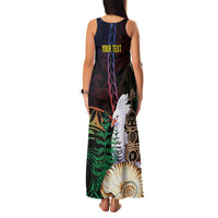 New Caledonia Kanaky Personalized Family Matching Tank Maxi Dress and Hawaiian Shirt Kagu Bird Emblem LT7 - Polynesian Pride