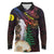New Caledonia Kanaky Personalized Long Sleeve Polo Shirt Kagu Bird Emblem - Polynesian Pride