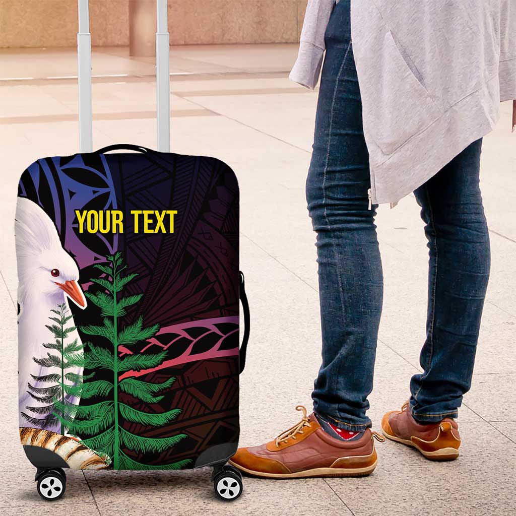 New Caledonia Kanaky Personalized Luggage Cover Kagu Bird Emblem - Polynesian Pride