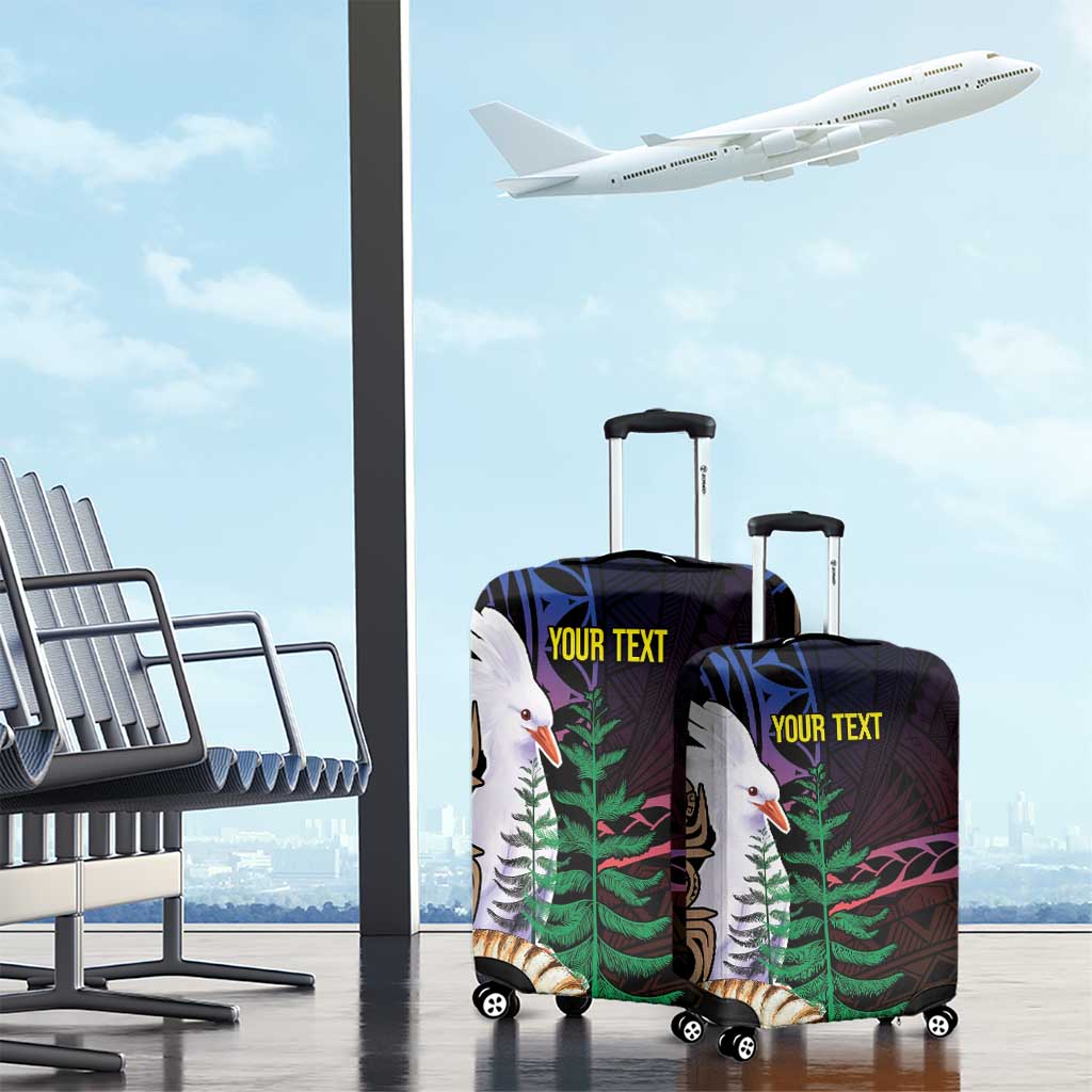New Caledonia Kanaky Personalized Luggage Cover Kagu Bird Emblem - Polynesian Pride