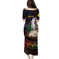New Caledonia Kanaky Personalized Puletasi Kagu Bird Emblem - Polynesian Pride