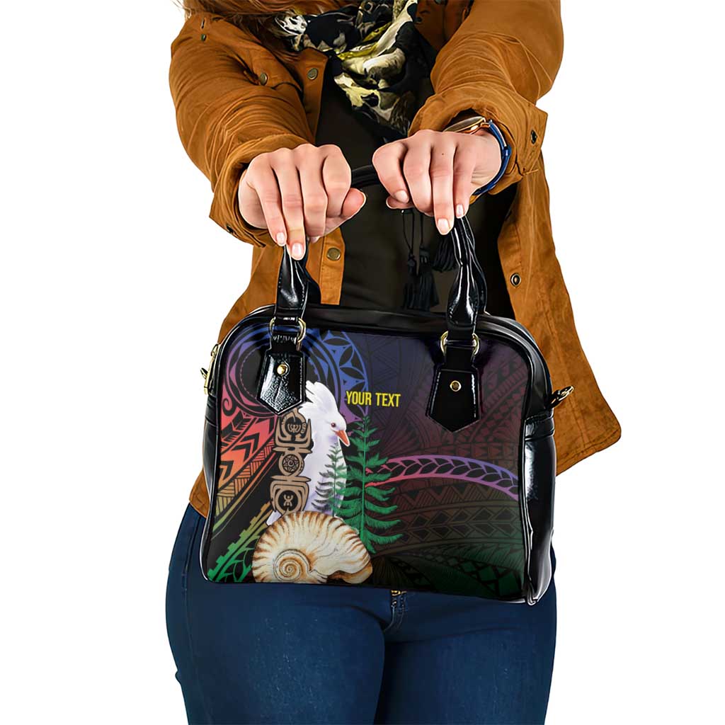 New Caledonia Kanaky Personalized Shoulder Handbag Kagu Bird Emblem - Polynesian Pride