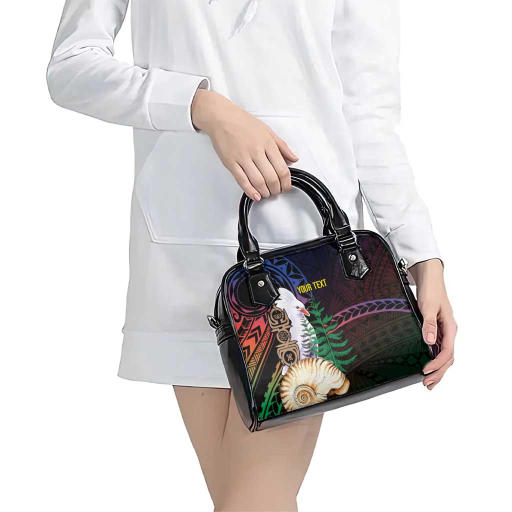 New Caledonia Kanaky Personalized Shoulder Handbag Kagu Bird Emblem - Polynesian Pride