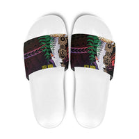New Caledonia Kanaky Personalized Slide Sandals Kagu Bird Emblem - Polynesian Pride