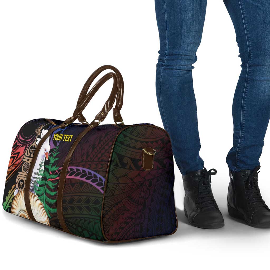 New Caledonia Kanaky Personalized Travel Bag Kagu Bird Emblem - Polynesian Pride