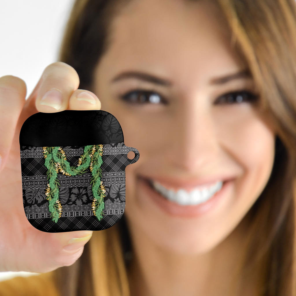 Hawai'i Paniolo Maile Twisted Lei AirPods Case Obsidian Black LT7 - Polynesian Pride
