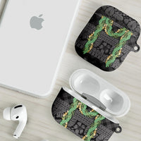 Hawai'i Paniolo Maile Twisted Lei AirPods Case Obsidian Black LT7 - Polynesian Pride