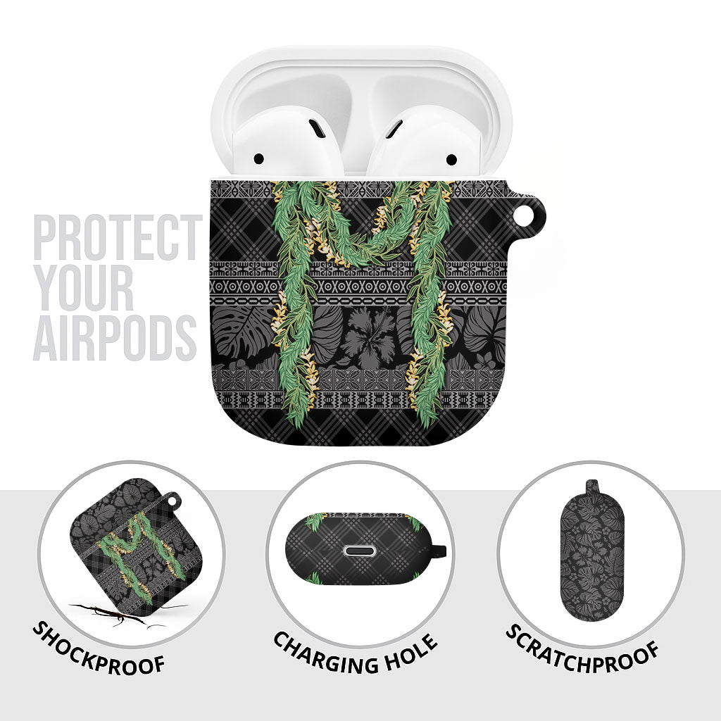 Hawai'i Paniolo Maile Twisted Lei AirPods Case Obsidian Black LT7 - Polynesian Pride