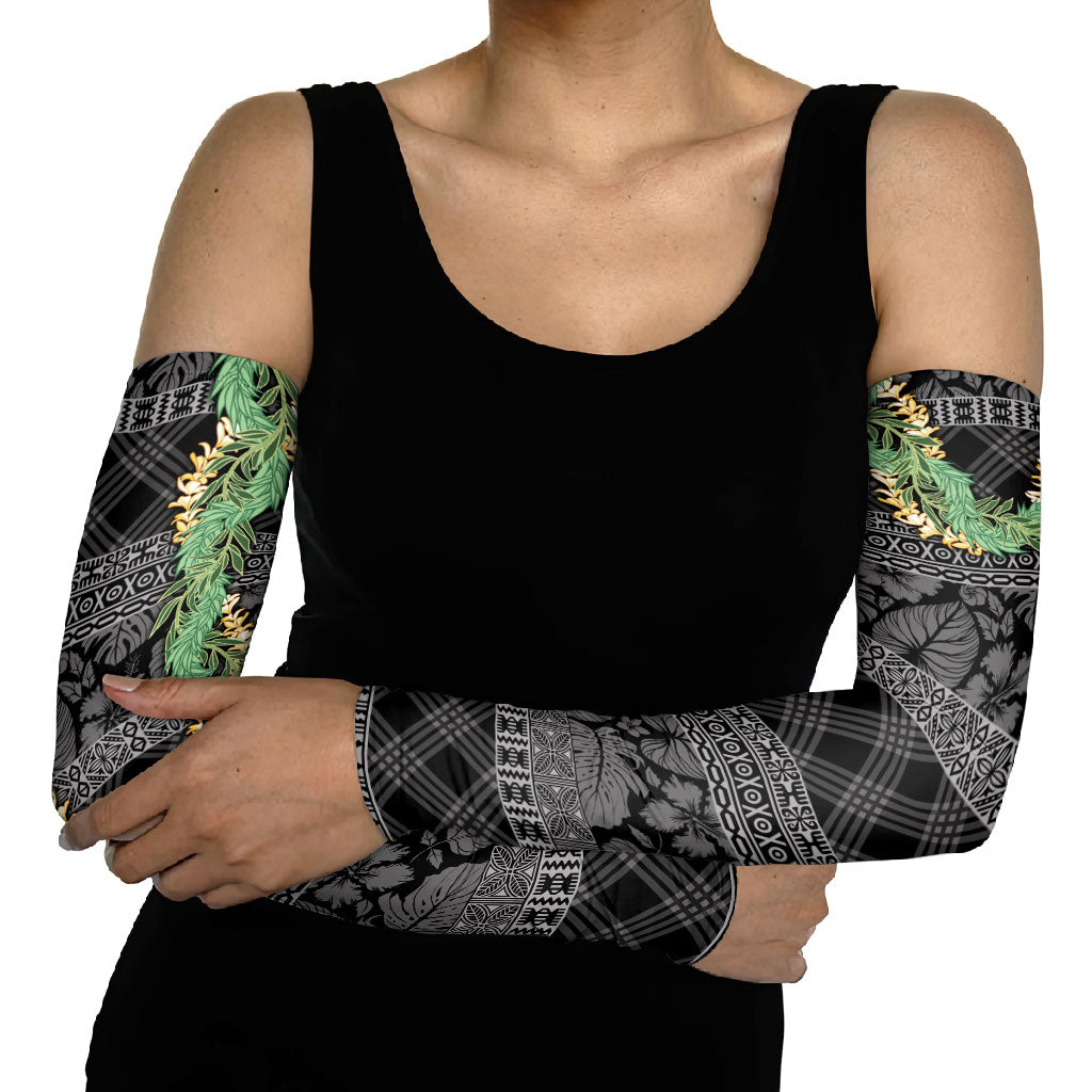 Hawai'i Paniolo Maile Twisted Lei Arm Sleeves Obsidian Black LT7 - Polynesian Pride