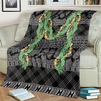 Hawai'i Paniolo Maile Twisted Lei Blanket Obsidian Black LT7 - Polynesian Pride