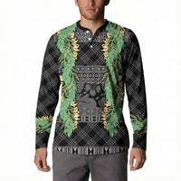 Hawai'i Paniolo Maile Twisted Lei Button Sweatshirt Obsidian Black LT7 - Polynesian Pride