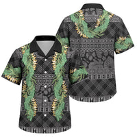 Hawai'i Paniolo Maile Twisted Lei Family Matching Summer Maxi Dress and Hawaiian Shirt Obsidian Black LT7 Son's Shirt Black - Polynesian Pride