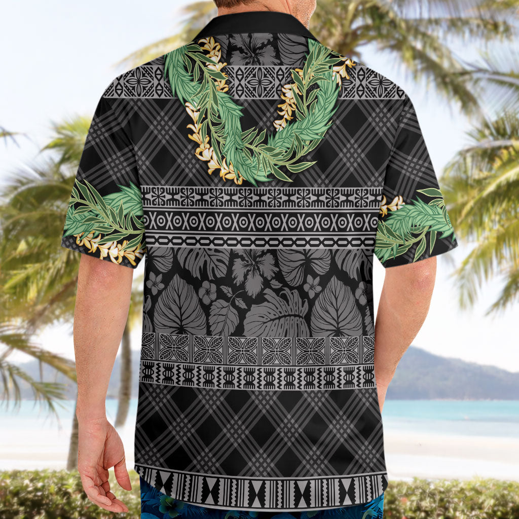 Hawai'i Paniolo Maile Twisted Lei Hawaiian Shirt Obsidian Black LT7 - Polynesian Pride