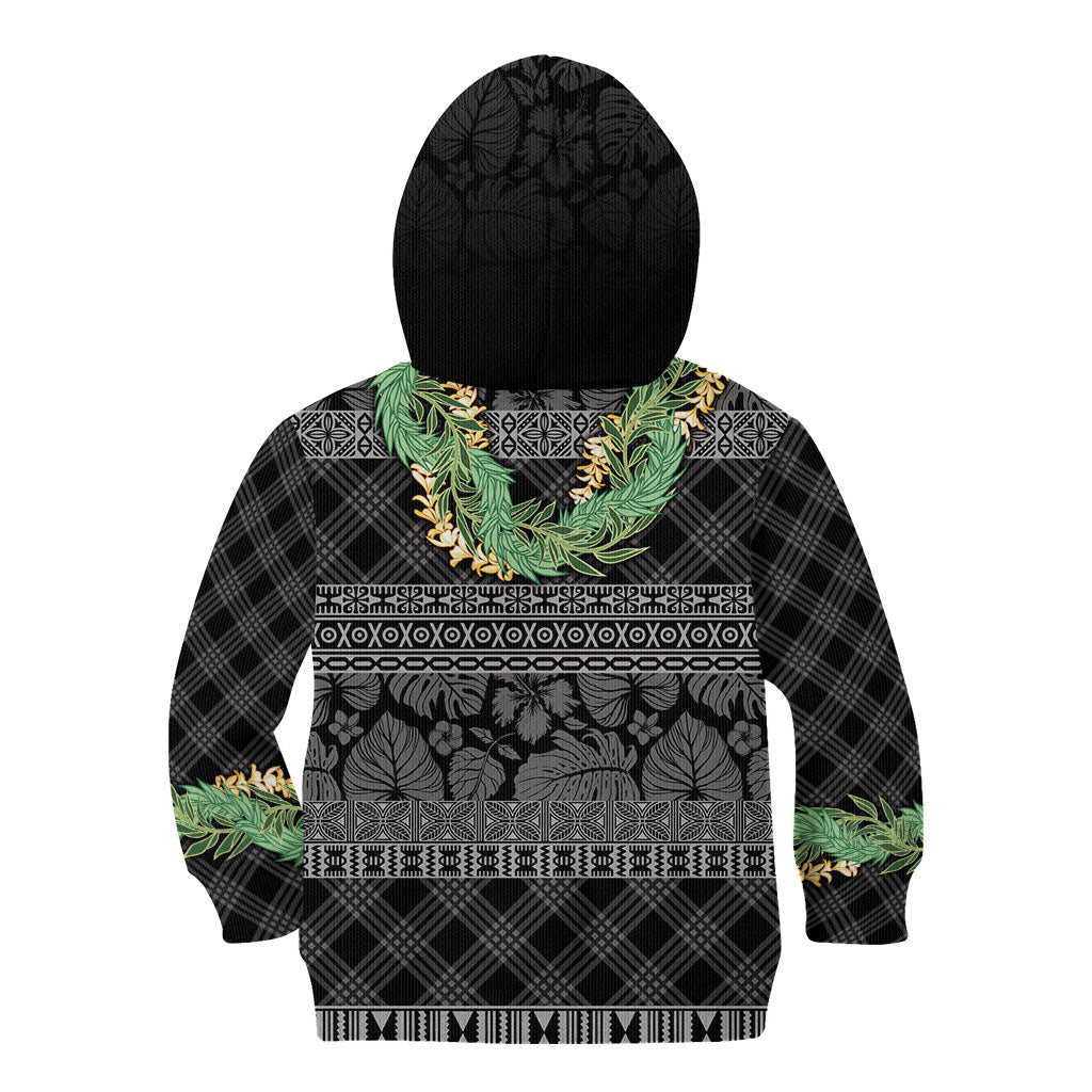 Hawai'i Paniolo Maile Twisted Lei Kid Hoodie Obsidian Black LT7 - Polynesian Pride