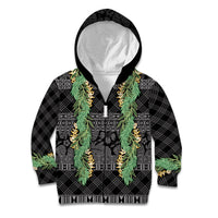 Hawai'i Paniolo Maile Twisted Lei Kid Hoodie Obsidian Black LT7 Zip Hoodie Black - Polynesian Pride