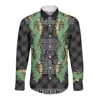 Hawai'i Paniolo Maile Twisted Lei Long Sleeve Button Shirt Obsidian Black LT7 Unisex Black - Polynesian Pride