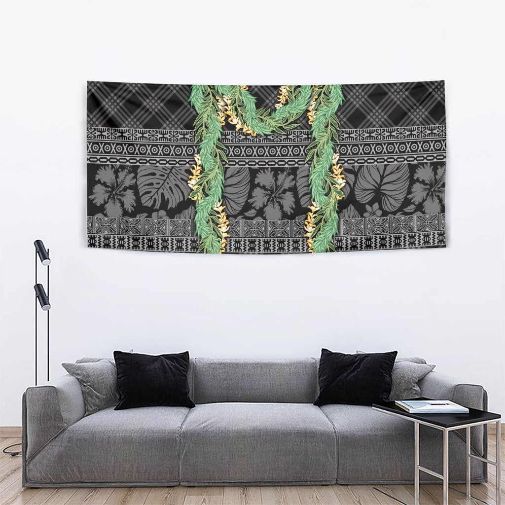 Hawai'i Paniolo Maile Twisted Lei Tapestry Obsidian Black LT7 - Polynesian Pride