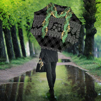 Hawai'i Paniolo Maile Twisted Lei Umbrella Obsidian Black LT7 - Polynesian Pride
