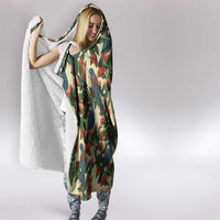 New Zealand Christmas Hooded Blanket Romantic Tui Birds on Pohutukawa - Ivory - Polynesian Pride