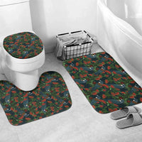 New Zealand Christmas Bathroom Set Romantic Tui Birds on Pohutukawa - Cobalt - Polynesian Pride
