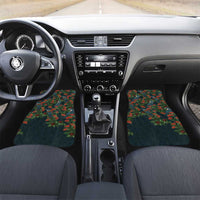 New Zealand Christmas Car Mats Romantic Tui Birds on Pohutukawa - Cobalt - Polynesian Pride