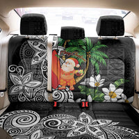 Polynesian Back Car Seat Cover Tropical Santa - Plumeria Black Vintage LT7 - Polynesian Pride